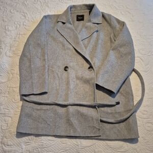 Theory Clairene D_luxe women's Small gray 90% wool 10% cashmere coat VVGUC